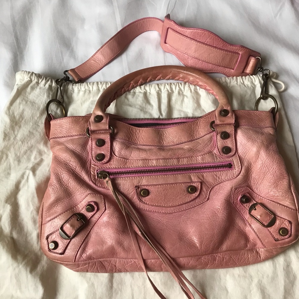 Balenciaga 2way Handbag Satchel Pink Leather
